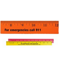 12" Fluorescent Wood Ruler (Spot Color)